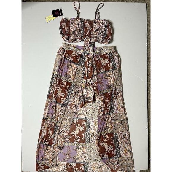 Almost Famous Womens Multicolor Bandeau Top & Dress Set Size XL Stretch - Picture 4 of 16